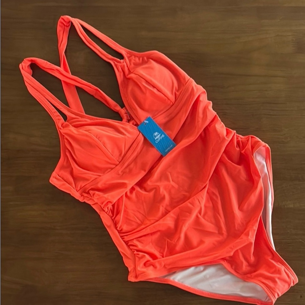 Cupshe Vibrant Coral One-Piece Swimsuit